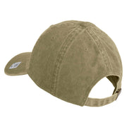 The Few The Proud US Marine Embroidered Washed Solid Pigment Dyed Cotton Twill Brass Buckle Cap - Khaki OSFM