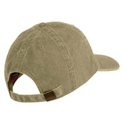 The Few The Proud US Marine Embroidered Washed Solid Pigment Dyed Cotton Twill Brass Buckle Cap - Khaki OSFM