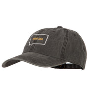 Montana with Map Outline Embroidered Washed Cotton Twill Cap