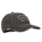 Montana with Map Outline Embroidered Washed Cotton Twill Cap