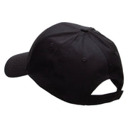 Black and White Flowers Embroidered Low Profile Structured Cap - Black OSFM