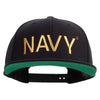 Licensed US Navy Embroidered Wool Blend Prostyle Snapback Cap - Black OSFM