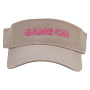 Game On Embroidered Cotton Twill Sun Visor - Khaki OSFM