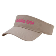 Game On Embroidered Cotton Twill Sun Visor - Khaki OSFM