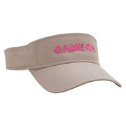 Game On Embroidered Cotton Twill Sun Visor - Khaki OSFM