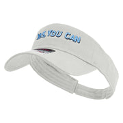 Yes You Can Embroidered Cotton Twill Sun Visor - White OSFM