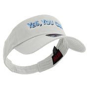 Yes You Can Embroidered Cotton Twill Sun Visor - White OSFM