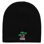 Bonsai Tree Embroidered 8 Inch Short Beanie