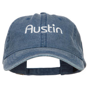 Austin Embroidered Washed Buckled Cap