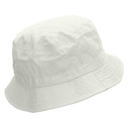 Moon Butterfly Embroidered Bucket Hat - White OSFM