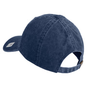 The Few The Proud US Marine Embroidered Washed Solid Pigment Dyed Cotton Twill Brass Buckle Cap - Navy OSFM