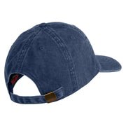 The Few The Proud US Marine Embroidered Washed Solid Pigment Dyed Cotton Twill Brass Buckle Cap - Navy OSFM