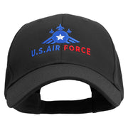 US Air Force Embroidered Low Profile Organic Cotton Cap - Black OSFM