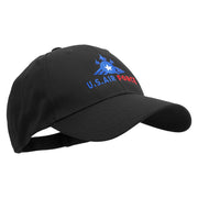 US Air Force Embroidered Low Profile Organic Cotton Cap - Black OSFM