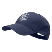 Black and White Flowers Embroidered Low Profile Structured Cap - Navy OSFM