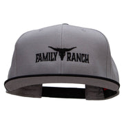 Family Ranch Embroidered Two Tone Superior Cotton Twill Flat Bill Snapback Cap