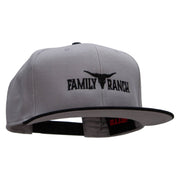 Family Ranch Embroidered Two Tone Superior Cotton Twill Flat Bill Snapback Cap