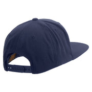 Licensed US Navy Embroidered Wool Blend Prostyle Snapback Cap - Navy OSFM