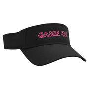 Game On Embroidered Cotton Twill Sun Visor - Black OSFM