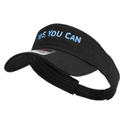 Yes You Can Embroidered Cotton Twill Sun Visor - Black OSFM