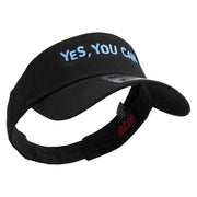 Yes You Can Embroidered Cotton Twill Sun Visor - Black OSFM