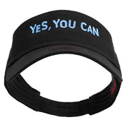 Yes You Can Embroidered Cotton Twill Sun Visor - Black OSFM