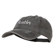 Austin Embroidered Washed Buckled Cap