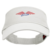 The Soaring Patriotic Eagle Embroidered Cotton Twill Sun Visor