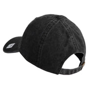 The Few The Proud US Marine Embroidered Washed Solid Pigment Dyed Cotton Twill Brass Buckle Cap - Black OSFM