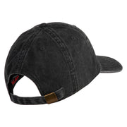 The Few The Proud US Marine Embroidered Washed Solid Pigment Dyed Cotton Twill Brass Buckle Cap - Black OSFM