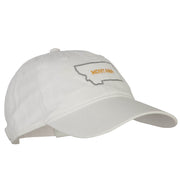 Montana with Map Outline Embroidered Washed Cotton Twill Cap