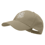 Black and White Flowers Embroidered Low Profile Structured Cap - Khaki OSFM