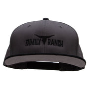 Family Ranch Embroidered Two Tone Superior Cotton Twill Flat Bill Snapback Cap