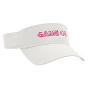 Game On Embroidered Cotton Twill Sun Visor - White OSFM