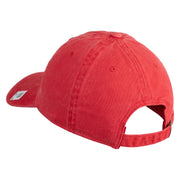 The Few The Proud US Marine Embroidered Washed Solid Pigment Dyed Cotton Twill Brass Buckle Cap - Red OSFM