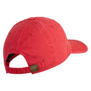 The Few The Proud US Marine Embroidered Washed Solid Pigment Dyed Cotton Twill Brass Buckle Cap - Red OSFM
