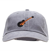 Electric Guitar Embroidered Washed Trucker Cap