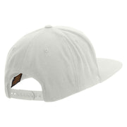 Licensed US Navy Embroidered Wool Blend Prostyle Snapback Cap - Natural OSFM