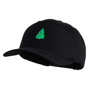 Pine Tree Patched Retro Cotton Blend Snapback Cap - Black OSFM
