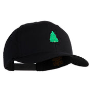Pine Tree Patched Retro Cotton Blend Snapback Cap - Black OSFM