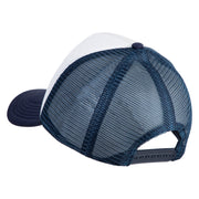 Pine Tree Patched Summer Foam Mesh Trucker Cap - Navy White OSFM