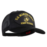 U.S. Marine Corps First to Fight Patched Solid Cotton Twill Mesh Prostyle Cap - Black OSFM