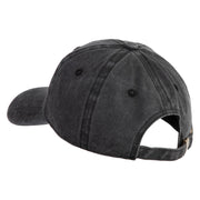 Large Multi-Colored Dragonfly Iron on Embroidery Patched Unstructured Pigment Dyed Cotton Cap - Black OSFM