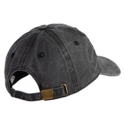 Large Multi-Colored Dragonfly Iron on Embroidery Patched Unstructured Pigment Dyed Cotton Cap - Black OSFM