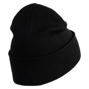 Lady Bug Iron on Patched 12 Inch Long Knitted Beanie - Black OSFM