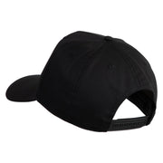 USA Flag Fire Silver Red Patched Solid Cotton Twill 5 Panel Prostyle Snap Cap - Black OSFM