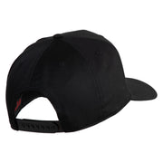 USA Flag Fire Silver Red Patched Solid Cotton Twill 5 Panel Prostyle Snap Cap - Black OSFM