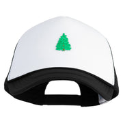 Pine Tree Patched Summer Foam Mesh Trucker Cap - Black White OSFM