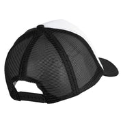 Pine Tree Patched Summer Foam Mesh Trucker Cap - Black White OSFM