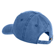 Large Multi-Colored Dragonfly Iron on Embroidery Patched Unstructured Pigment Dyed Cotton Cap - Blue OSFM